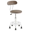 Lumisource Dakota Task Chair in Vintage White Metal and Espresso Wood OC-DKTA VW+BN